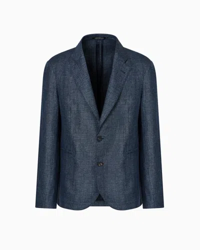 Emporio Armani Casual Jackets In Blue