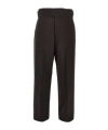 Emporio Armani Stretch Wool Pants With Waist Straps In Black