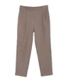Emporio Armani Straight Trousers With Pleated Front And Pockets In Gray
