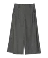 Emporio Armani Wide-leg Trousers With Front Pleats And Pockets In Gray