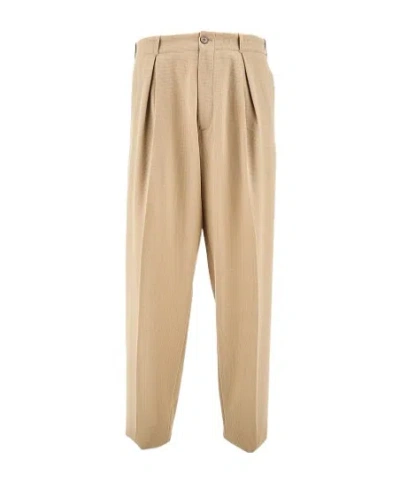 Emporio Armani Tailoring Pants With Loose Leg In Beige