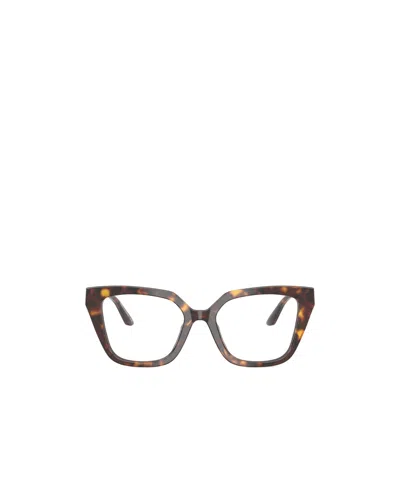 Emporio Armani Cat's Eye Plain Glasses In Brown