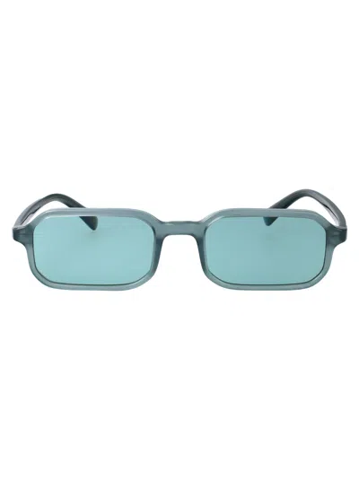 Emporio Armani Celeste Opalino Brillante Acetate Sunglasses In Orange