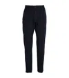Emporio Armani Technical Seersucker Pants In Blue