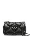 Emporio Armani Quilted Faux-leather Shoulder Bag In Black