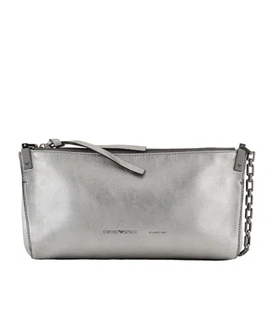 Emporio Armani Chain Shoulder Bag In Gray