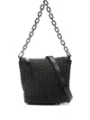 Emporio Armani Chain-strap Woven Shoulder Bag In Black