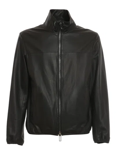 EMPORIO ARMANI CHAQUETA DE CUERO - NEGRO