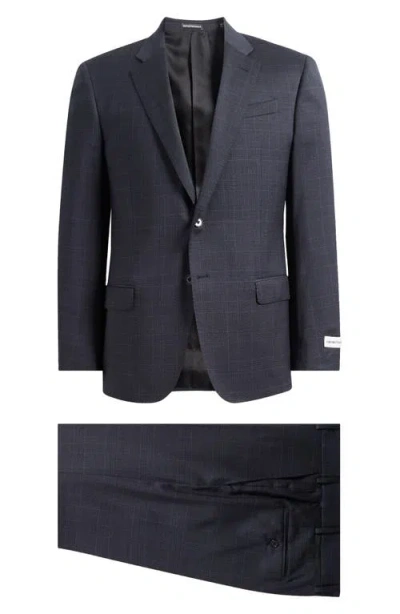 Emporio Armani Charcoal Grey Plaid Wool Suit