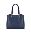 Emporio Armani Eagle Charm Palmellato Shopper Bag In Blue