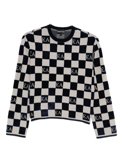 EMPORIO ARMANI EMPORIO ARMANI CHECK CREWNECK SWEATER
