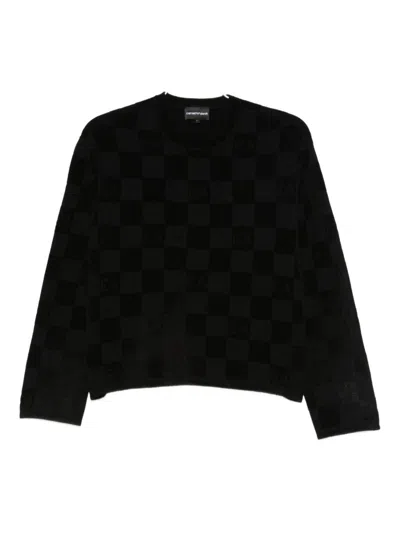 EMPORIO ARMANI CHECK CREWNECK SWEATER