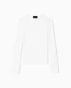 Emporio Armani Check-effect Knit Front And Back Viscose Jumper In White