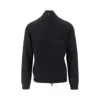 Emporio Armani Check Effect Wool-blend Cardigan In Black