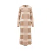 Emporio Armani Checkered Sweater Dress In Beige