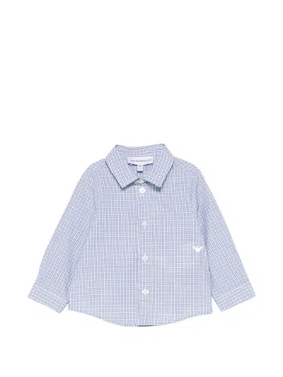 Emporio Armani Babies' Check Shirt In Blue