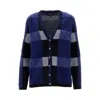 Emporio Armani Long-sleeved Knitted Cardigan In Blue