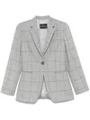 Emporio Armani Checked Blazer In Grey