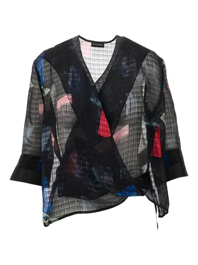 EMPORIO ARMANI CHECKED BLOUSE