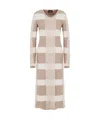 Emporio Armani Checkered Sweater Dress In Nude