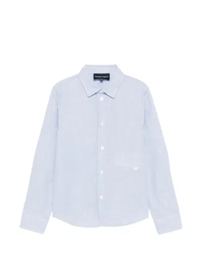Emporio Armani Kids' Checked Shirt In Blue