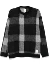Emporio Armani Checked Sweater In Black