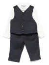 Emporio Armani Checked Trouser Set In Blue