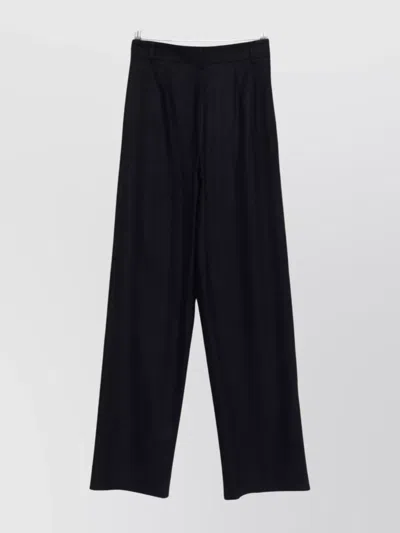 Emporio Armani Checked Wool Trousers Pleated Front In Black