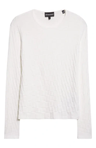 Emporio Armani Checkered Sweater In White