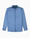 Emporio Armani Chemise En Satin De Soie In Blue