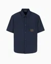Emporio Armani Patch-pocket Short-sleeve Shirt In Blue