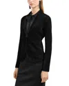 Emporio Armani Single-button Chenille Jacket In Black