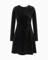 Emporio Armani Chenille Jersey Dress In Black