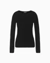 Emporio Armani Chenille Jumper With Embossed Irregular Chevron Motif In Black