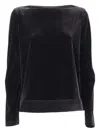 Emporio Armani Chenille Ribbed Sweatshirt In Black