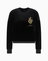 Emporio Armani Chenille Sweatshirt With Lunar New Year Embroidery In Black