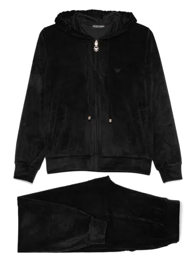 Emporio Armani Chenille Tracksuit In Black
