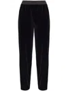 Emporio Armani Velvet Loose Fit Trousers In Black