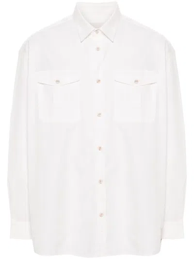 Emporio Armani Chest-pockets Cotton Shirt In White
