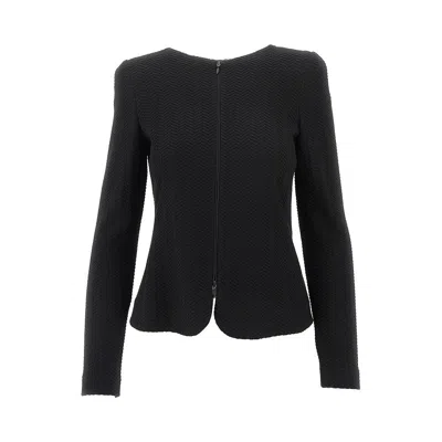 EMPORIO ARMANI CHEVRON EMBOSSED JERSEY JACKET