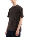 Emporio Armani Cotton Geometric Print T-shirt In Grey Chevron