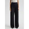Emporio Armani Chevron Jersey Straight Leg Trousers In Solid Black