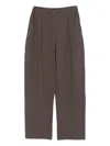 Emporio Armani Chevron-motif Pleated Straight Trousers In Brown