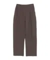 Emporio Armani Chevron-motif Pleated Straight Trousers In Brown
