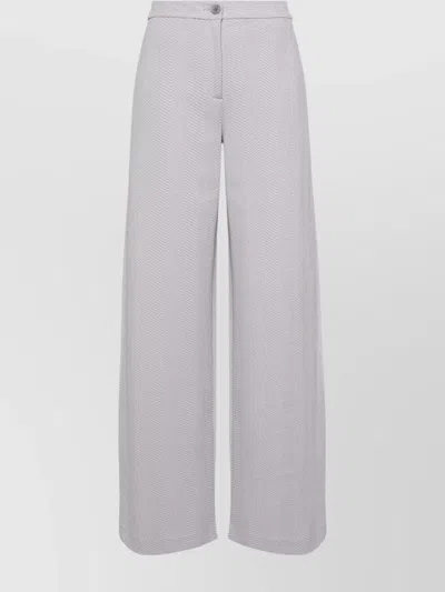 Emporio Armani Chevron-stitch Straight-leg Trousers In Light Grey