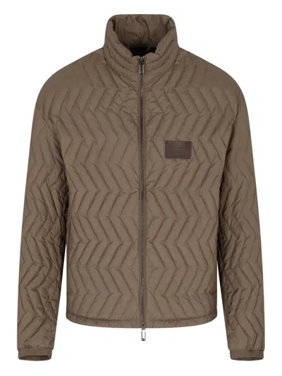EMPORIO ARMANI CHEVRON-QUILTED DOWN JACKET