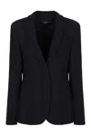 Emporio Armani Chevron Single-breasted Blazer In Black