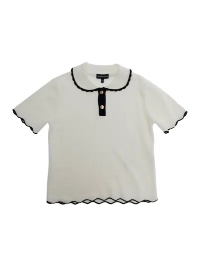Emporio Armani Chic Girl's Mini Sweater For Spring/summer 2026 In White