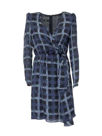 Emporio Armani Chic Suit With Stampaint In Blue