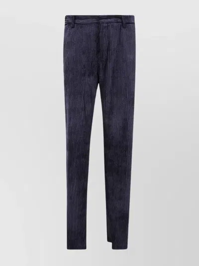 Emporio Armani Chino Trousers With Side And Back Pockets In Blue
